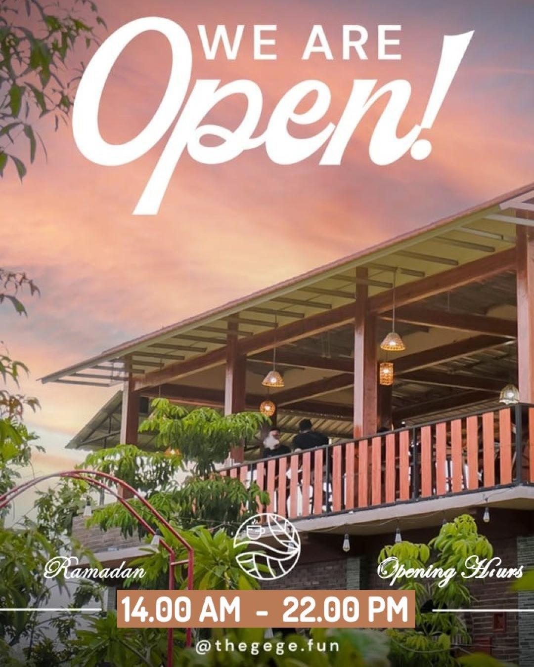 Selama Ramadhan, The Gege Play buka setiap jam 14.00 - 22.00 wib.